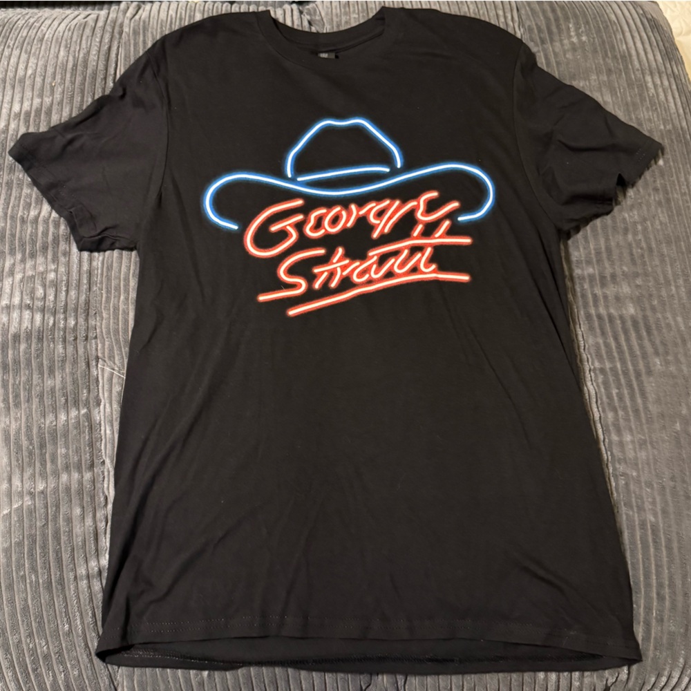 George Strait 2023 Tour T-Shirt | Black Neon Graphic | Size S